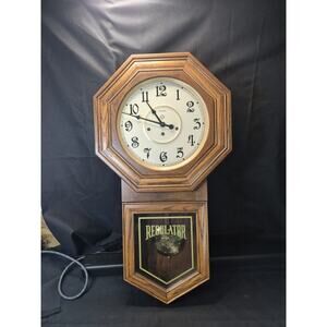 Ansonia Regulator Wall Clock Chiming Timepiece, 3 Hole Key-wind With key